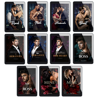 Romance bundle cover featuring billionaires, fake fiancés, grumpy bosses, and forbidden love